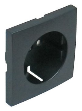 LOGUS Лицевая панель для розетки 2к+з с защитными шторками, серый 90632 TIS