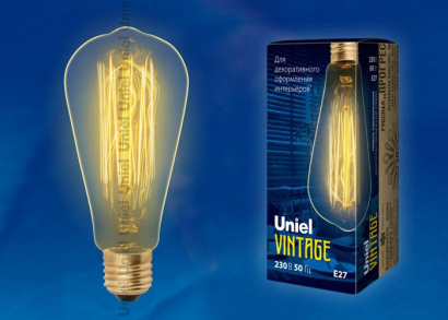лампа ретро накаливания Vintage форма конус 60W UL-00000482 IL-V-ST64-60/GOLDEN/E27 VW02 диммируемая