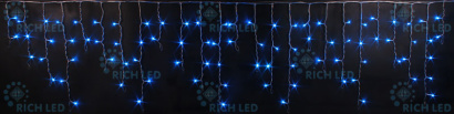 гирлянда БАХРОМА   8W  Синий, Rich LED RL-i3*0.5-B/B, черный провод 3x0.5 м., соединяемая, 220V, 112 Led, IP54, статика
