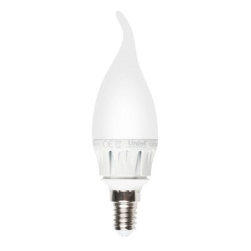 светодиодная лампа свеча на ветру Белый теплый  6W 08137 LED-CW37-6W/WW/E14/FR ALM01WH  Merli