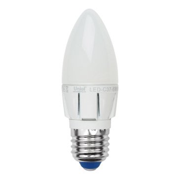 светодиодная лампа свеча Белый дневной  6W 08689 LED-C37-6W/NW/E27/FR/DIM ALP01WH Диммируемая Palazzo