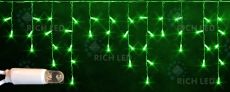 гирлянда БАХРОМА   8W  Зеленый, Rich LED RL-i3*0.5-CT/G,  прозрачный провод 3x0.5 м., соединяемая, 220V, 112 Led, IP65, статика