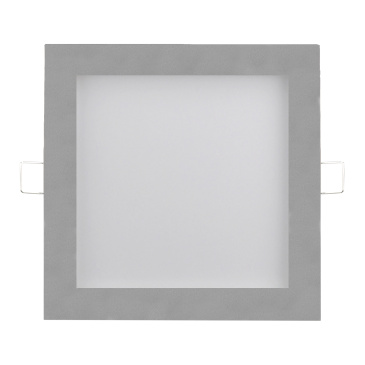 Встраиваемый светильник-панель  18W Белый теплый  017686 DL200x200S-18W 220V IP20 квадратный серебристый