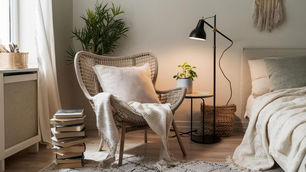 Торшер в спальне