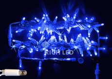 гирлянда НИТЬ мерцающий Синий RL-S10CF-220V-CW/B, белый провод 10 м., соединяемая, защитный колпачек, 220V, 100 Led, IP65