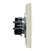 Штепсельная розетка встраиваемая IEK BRITE 10А BR-R10-10-K10-F РСР10-1-0-БрКр без з/к и шторками в сборе бежевый
