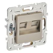 Розетка встраиваемая компьютерная двойная IEK SKANDY SK-K20-2-K37 SK-K04Sh RJ45 кат.6 шампань Розетка встраиваемая компьютерная двойная IEK SKANDY SK-K20-2-K37 SK-K04Sh RJ45 кат.6 шампань