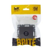 ТВ-розетка встраиваемая оконечная IEK BRITE BR-A10-O-K46 РТВ11-0-БрС сталь