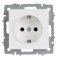 Штепсельная розетка встраиваемая IEK BRITE 16А BR-R11-16-K91 РС11-1-0-БрАБ с з/к без з/ш арктический белый