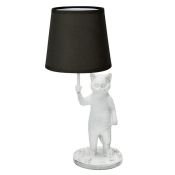 светильник настольный без лампы UML-B465  E14 WHITE-BLACK UL-00013445 "Кот" белый