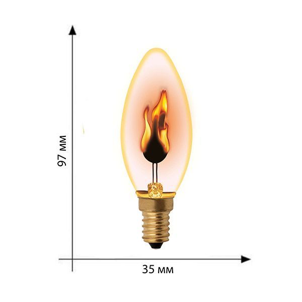 лампа декоративная накаливания свеча 3W IL-N-C35-3/RED-FLAME/E14/CL с эфф. мерцающ. пламени лампа декоративная накаливания свеча 3W IL-N-C35-3/RED-FLAME/E14/CL с эфф. мерцающ. пламени