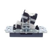 Розетка двойная RJ11+RJ45 кат.5E РК/Т12-БрМ маренго BR-KT20-O-1-K35 BRITE IEK