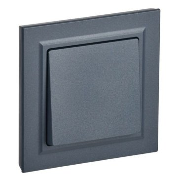 Выключатель встраиваемый одноклавишный IEK BRITE BR-V10-0-10-K35-F ВСР10-1-0-БрМ в сборе маренго