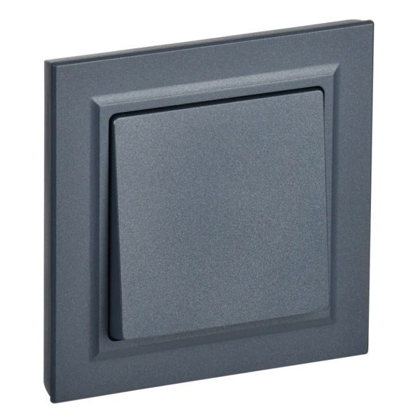 Выключатель встраиваемый одноклавишный IEK BRITE BR-V10-0-10-K35-F ВСР10-1-0-БрМ в сборе маренго
