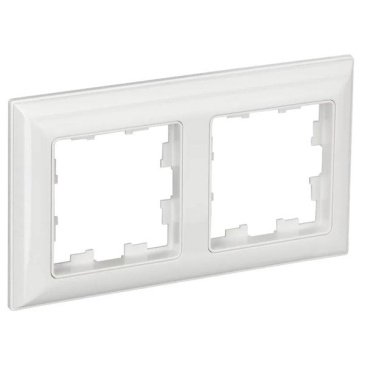 Рамка пластик 2 поста IEK BRITE BR-M22-12-K01 РУ-2-Бр белый/белый