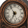 фигурка  светодиодная 5W Белый теплый камин "Старинные часы", 511-021, 3Led, 2хC, бронзовый корпус, с эффектом живого огня, IP20