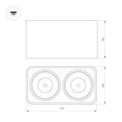 Накладной светильник  16W Белый дневной 036056 SP-CUBUS-S195x100 230V прямоугольник черный