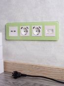 Рамка стеклянная 4 поста IEK BRITE BR-M42-G-41-K06 РУ-4-2-Бр эко грин RE