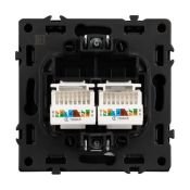 Розетка встраиваемая компьютерная двойная RJ45 кат.6 Arlight 054315 SCT-NOBE-MPC2-SFPL-GR серый