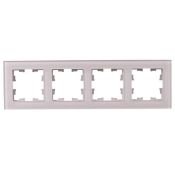 Рамка стеклянная 4 поста IEK BRITE BR-M42-G-31-K14 РУ-4-2-Бр розовый матовый