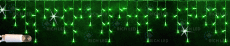 гирлянда БАХРОМА  8W  Зеленый, Rich LED RL-i3*0.5F-RW/G,  белый резиновый провод 3x0.5 м., соединяемая, 220V, 112 Led, IP65, мерцание
