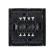 Выключатель встраиваемый двухклавишный проходной IEK FORTE&PIANO с подсветкой 10А FP508 сталь FP-V22-1-10-1-K46