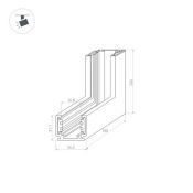 Коннектор угловой MAG-ORIENT-CON-2620-L90-INT (BK) 036022