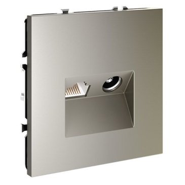 Розетка телевизионная встраиваемая VOLTUM S70 TV+RJ45 кат. 6 шелк