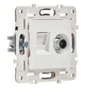 Розетка встраиваемая комбинированная IEK SKANDY SK-AK20-1-K01 SK-A14W TV+RJ45 кат.5E арктический белый