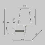 Накладной светильник -бра Maytoni без лампы Сарагоса/Zaragoza H001WL-01BS 1х40W E14 латунь