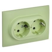 Штепсельная розетка встраиваемая двойная IEK SKANDY 16А SK-R24-16-K06-F SK-R07G с з/к с з/ш в сборе мятный Штепсельная розетка встраиваемая двойная IEK SKANDY 16А SK-R24-16-K06-F SK-R07G с з/к с з/ш в сборе мятный