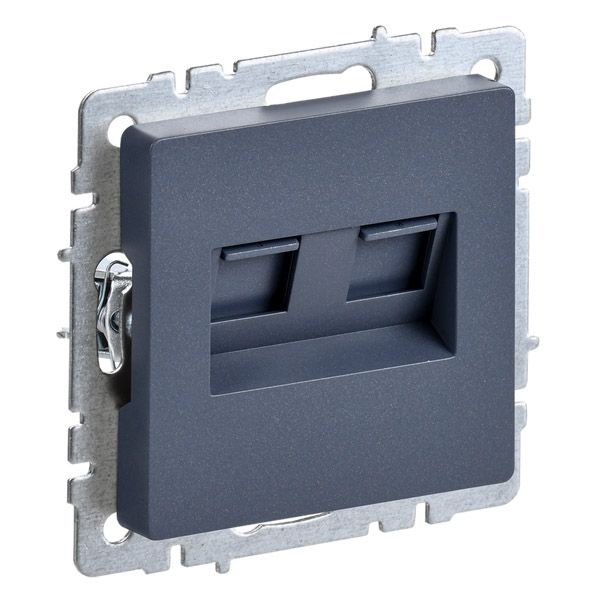 Розетка встраиваемая компьютерная двойная IEK BRITE BR-K20-1-K35 РК10-2-БрМ RJ45 кат.5E маренго