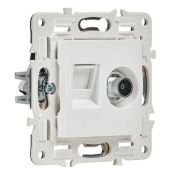 Розетка встраиваемая комбинированная IEK SKANDY SK-AK20-2-K01 SK-A15W TV+RJ45 кат.6 арктический белый