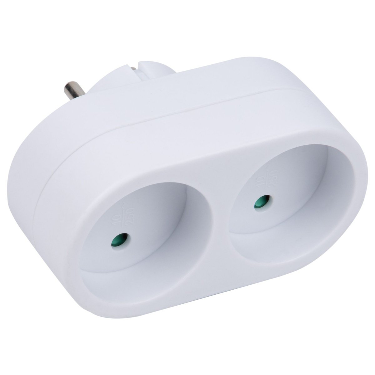 разветвитель -двойник Uniel без заземления UL-00011233 S-ES2-16O WHITE