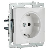Штепсельная розетка встраиваемая IEK BRITE 16А BR-R14-16-K01 РС14-1-0-БрБ с з/к и шторками белый