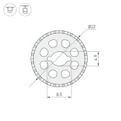 Архитектурный силиконовый профиль WPH-FLEX-ROPE-D22-360deg-S8-5m WHITE 048598