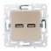 Розетка встраиваемая USB IEK SKANDY A+A 3,1А SK-U21-D31-K98 SK-R15Sa песочный