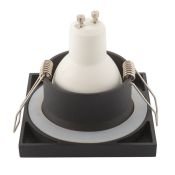 Встраиваемый светильник без лампы DENKIRS ENKEL DK3015-BK GU10 черный квадратный IP44