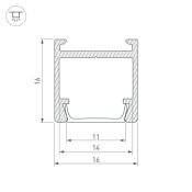 алюминиевый профиль KLUS PDS-H16-2000 ANOD 023858