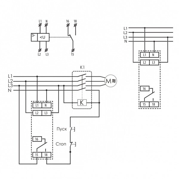 Реле контроля фаз 380 схема подключения к нагрузке