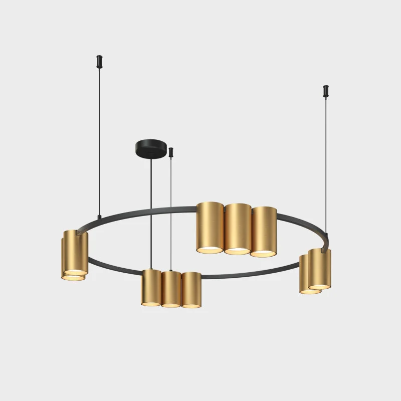 Подвесной светильник без лампы DENKIRS ORBIT DK4065-BK+SG 10xGU10 фигурный черный/золото