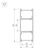 алюминиевый профиль ARH-WALL-3385-DUAL-2000 ANOD 036341