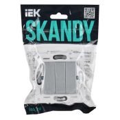 Выключатель встраиваемый трехклавишный IEK SKANDY SK-V30-0-10-K23 SK-V11S серебряный