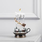 фигурка  светодиодная  «Свеча с Дедом Морозом», 14х23х12 см, пластик, USB, батарейки ААх3, свечение тёплое белое