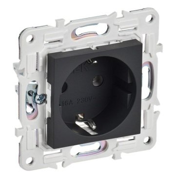 Штепсельная розетка встраиваемая IEK SKANDY 16А SK-R11-16-K53 SK-R05G с з/к без з/ш графит