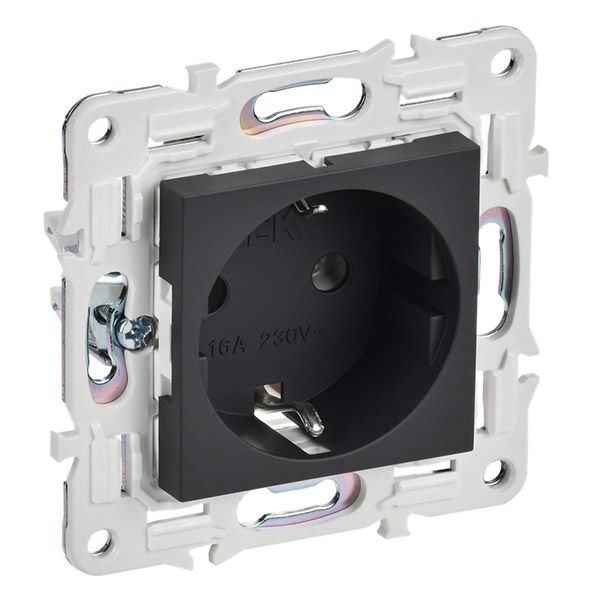 Штепсельная розетка встраиваемая IEK SKANDY 16А SK-R11-16-K53 SK-R05G с з/к без з/ш графит