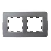 Рамка металлическая 2 поста IEK BRITE BR-M22-M-01-K48 РУ-2-1-Бр титан RE