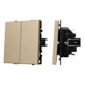 Выключатель встраиваемый двухклавишный проходной 054256 SWT-NOBE-MKP2-SFPL-GD золото