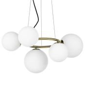 Люстра подвесная Lightstar без лампы 815051 GLOBO 5х40W G9 белый/латунь