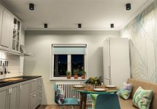 Накладной светильник DENKIRS без лампы RODVIG DK3090-BK+CY GU5.3 цилиндр черный/голубой